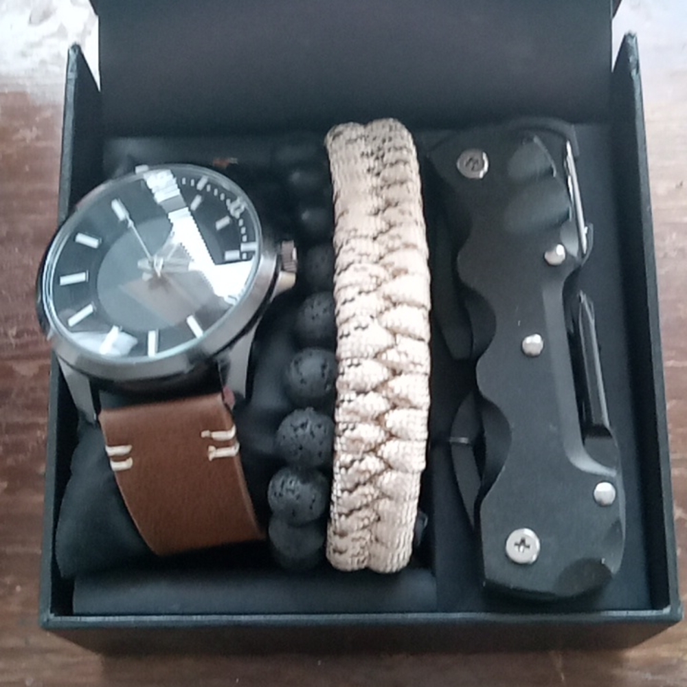 Watch, bracelet, knife kit